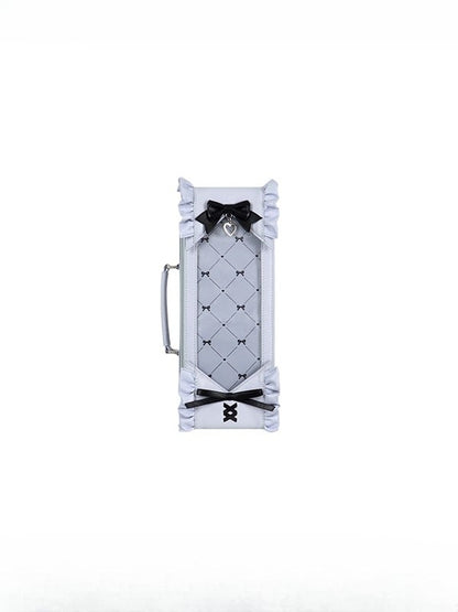 Blue&Black Bowknot Details Diamond Pattern 1/6 Scale BJD Doll Bag with Two Straps