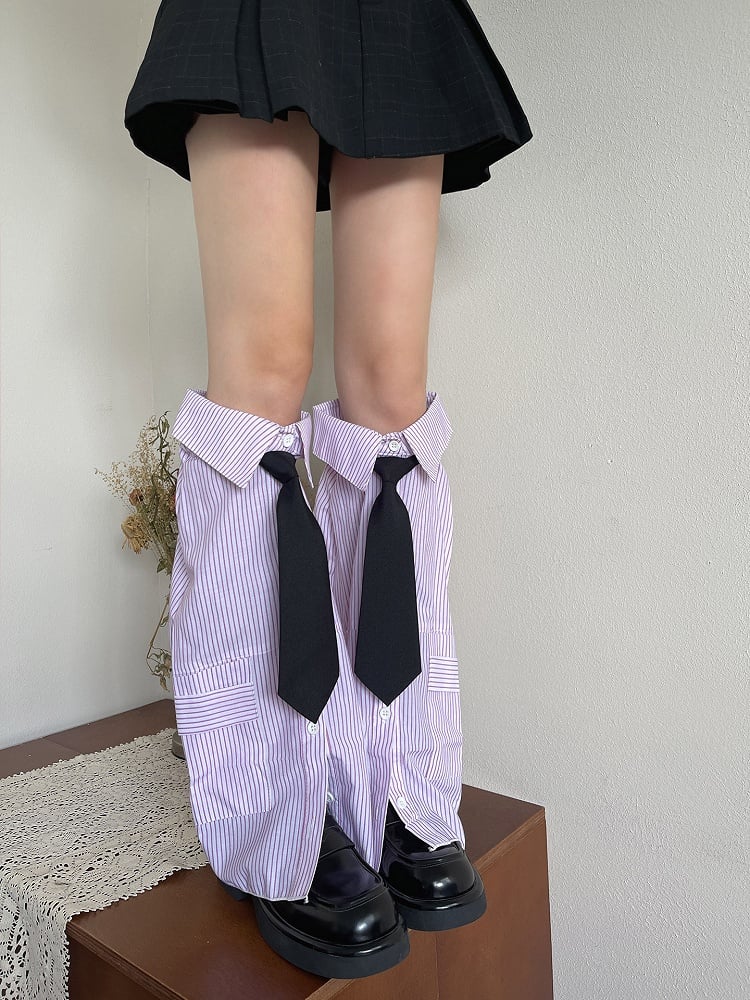 4 Color Options Navy Striped Pattern Shirt-shaped Design Leg Sleeves