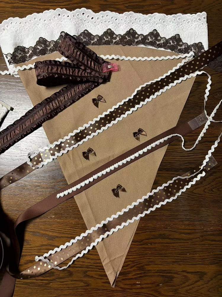 Pink/Blue/Light Coffee Large Bowknot Lace-Trimmed Lolita Decorating Pastry Bag