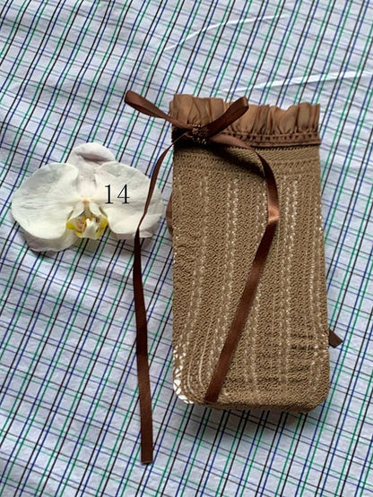 White/Milky White/Black/Red/Purple/Grey/Brown Lolita Lace Trim Bowknot Socks