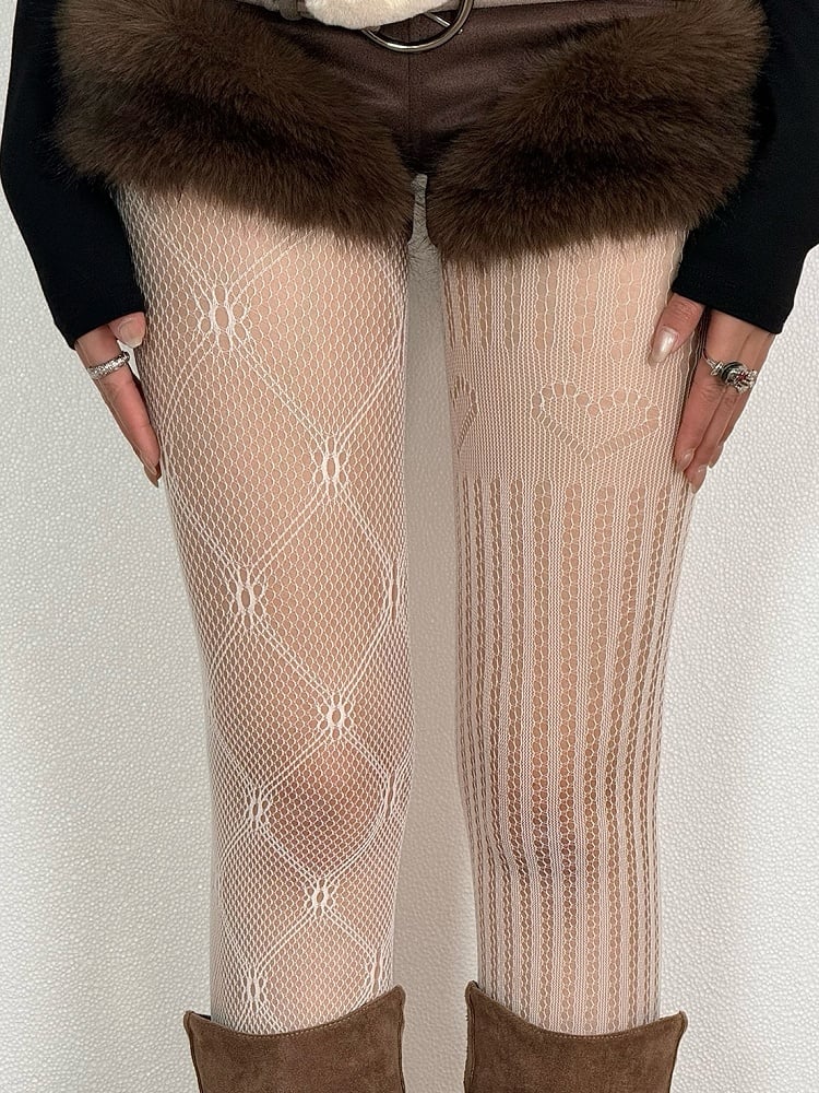 5 Color Options Y2K Asymmetrical Design Tights