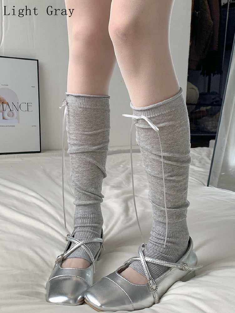7 Color Options Self-tie Bowknot Leg Sleeves