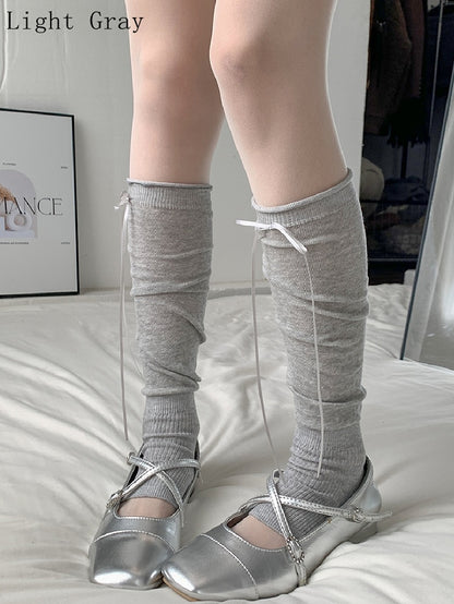 7 Color Options Self-tie Bowknot Leg Sleeves