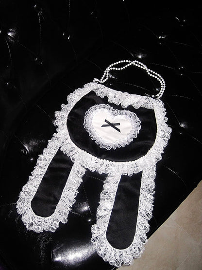 Lolita One-Shoulder Bag with Rabbit Ears and Beaded Chain 4 Color Options