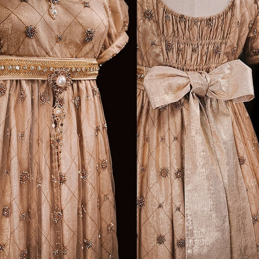 Beige/Champagne Self-tie Waist Belt