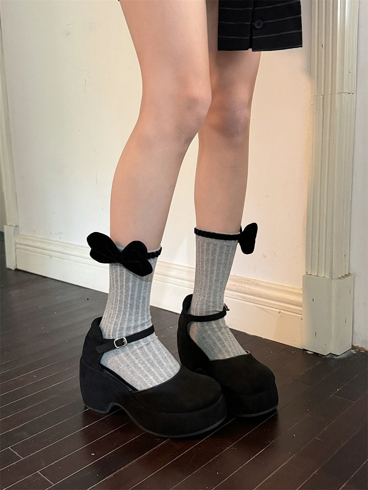 3 Color Options Bowknot Detail Ankle Socks