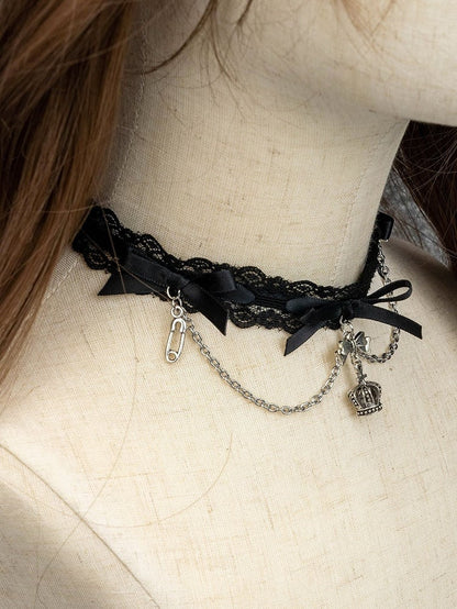 3 Colors Jirai Kei Bowknots Gothic Choker