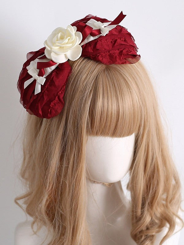 Red Camellia Decorated Bowknot KC