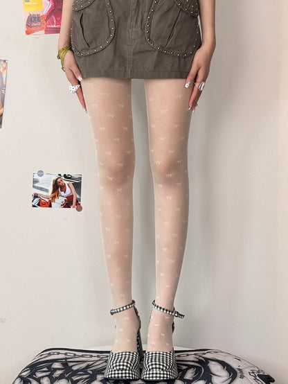 4 Color Options Bowknot Pattern Tights