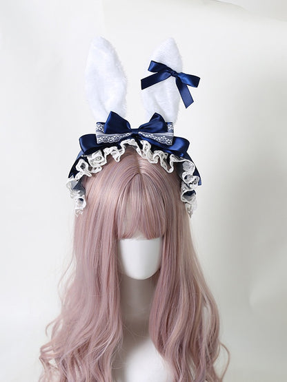 9 Colors Sweet Lolita Bowknot Bunny Ear KC with Detachable Small Bowknots