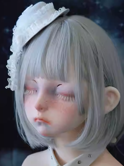 White Gothic Handmade Lace Bow Mini Hat Hairclip