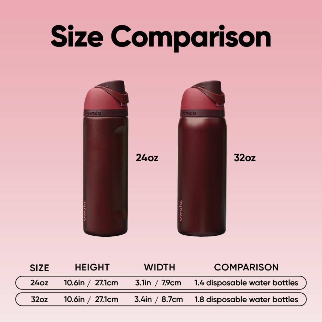 Owala FreeSip Insulated Stainless Steel Water Bottle with Straw for Sports, Travel, and School BPA-Free Sports Water Bottle, 24 oz, Beach House