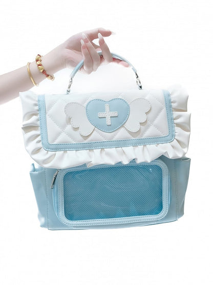 Blue & White Tenshi Kaiwai Doll Bag Ita Backpack