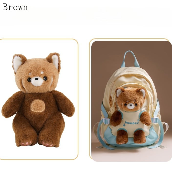 Yellow&Green Cut-out Design Backpack With 5 Options Detachable Plushie