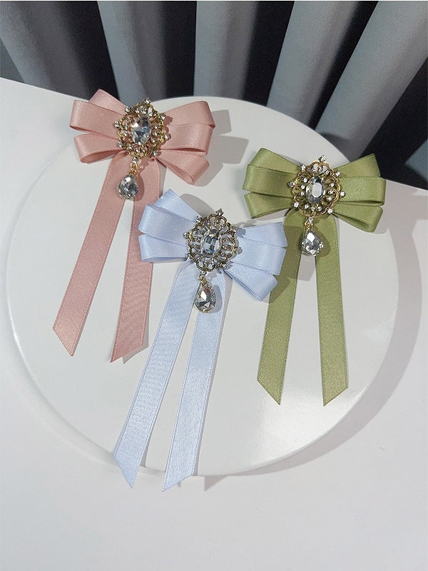 Pink/Blue/Green Rhinestone Decorated Bow Tie