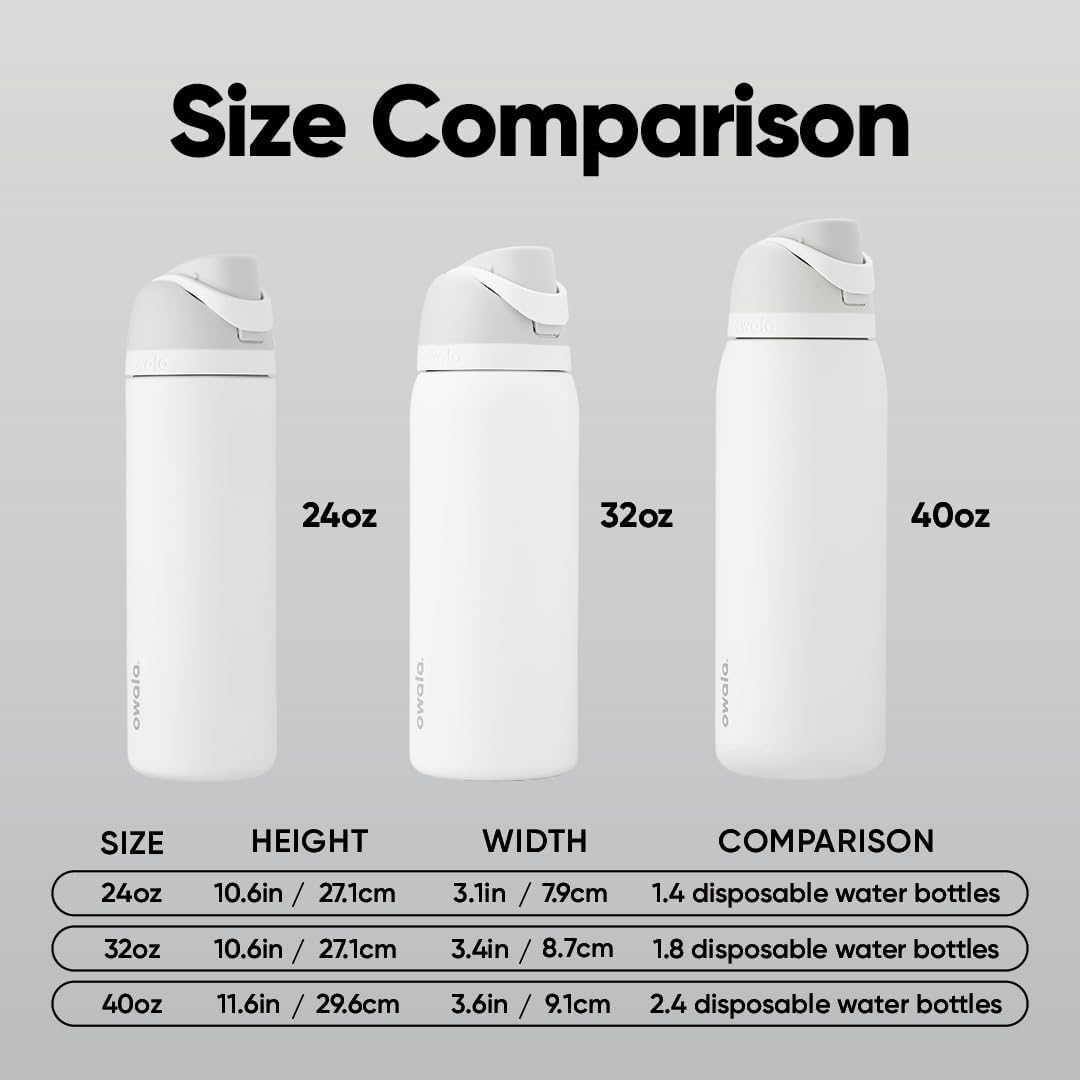 Owala FreeSip Insulated Stainless Steel Water Bottle with Straw for Sports, Travel, and School BPA-Free Sports Water Bottle, 24 oz, Beach House