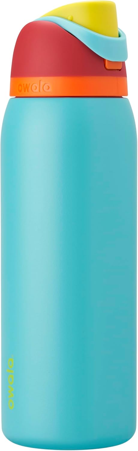 Owala FreeSip Insulated Stainless Steel Water Bottle with Straw for Sports, Travel, and School BPA-Free Sports Water Bottle, 24 oz, Beach House