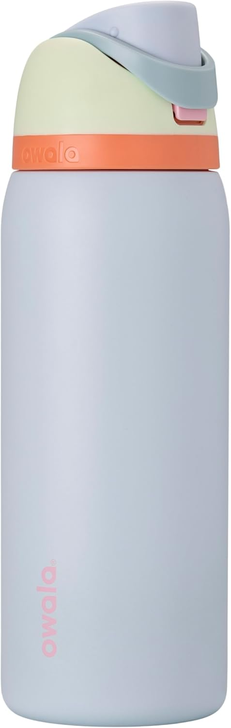 Owala FreeSip Insulated Stainless Steel Water Bottle with Straw for Sports, Travel, and School BPA-Free Sports Water Bottle, 24 oz, Beach House