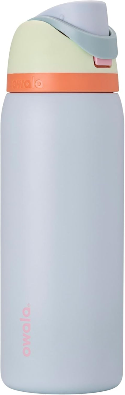 Owala FreeSip Insulated Stainless Steel Water Bottle with Straw for Sports, Travel, and School BPA-Free Sports Water Bottle, 24 oz, Beach House