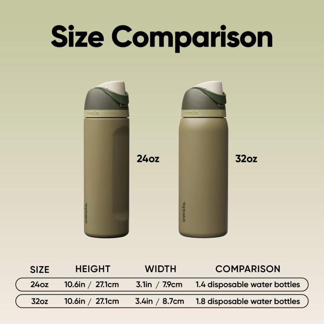 Owala FreeSip Insulated Stainless Steel Water Bottle with Straw for Sports, Travel, and School BPA-Free Sports Water Bottle, 24 oz, Beach House