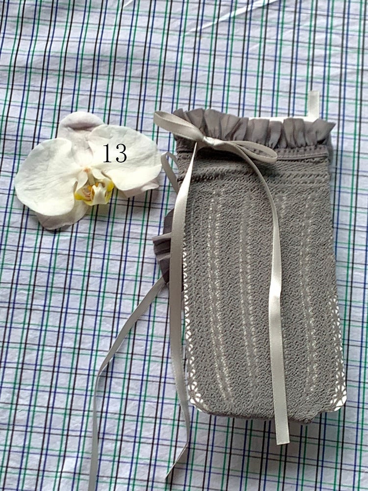 White/Milky White/Black/Red/Purple/Grey/Brown Lolita Lace Trim Bowknot Socks