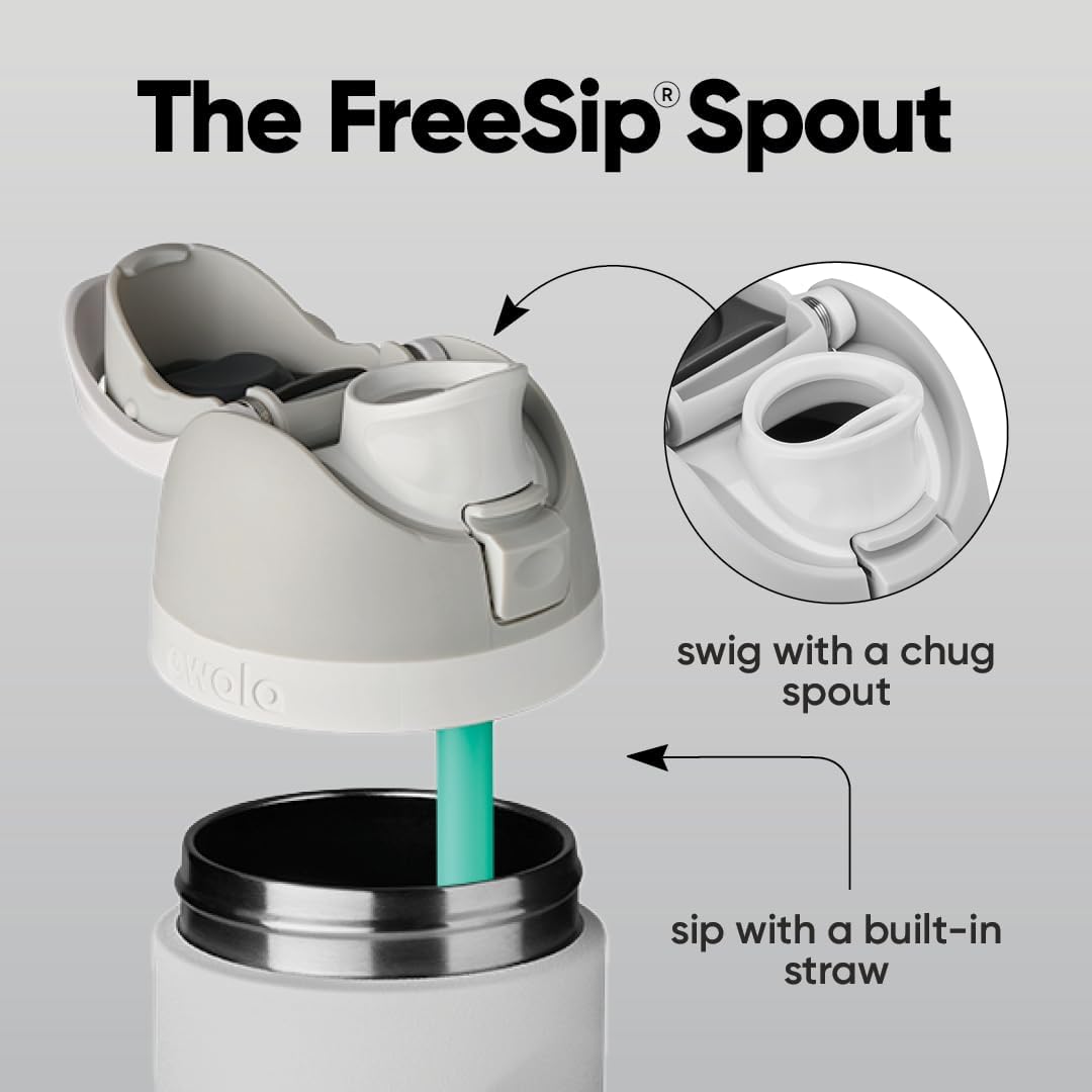 Owala FreeSip Insulated Stainless Steel Water Bottle with Straw for Sports, Travel, and School BPA-Free Sports Water Bottle, 24 oz, Beach House
