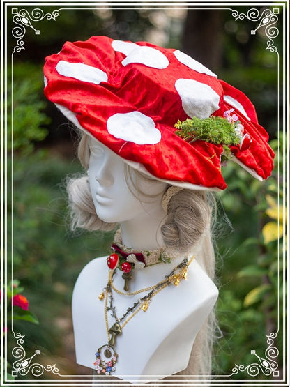 3 Options Mushroom/Floral Pendant Choker/Necklace