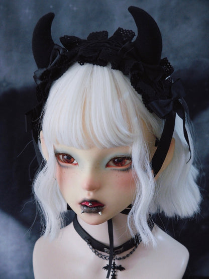 Gothic Black Handmade Devil Horns Hairband