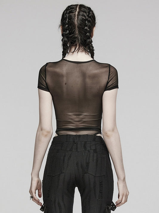 Black Punk Sexy Mesh Bodysuit