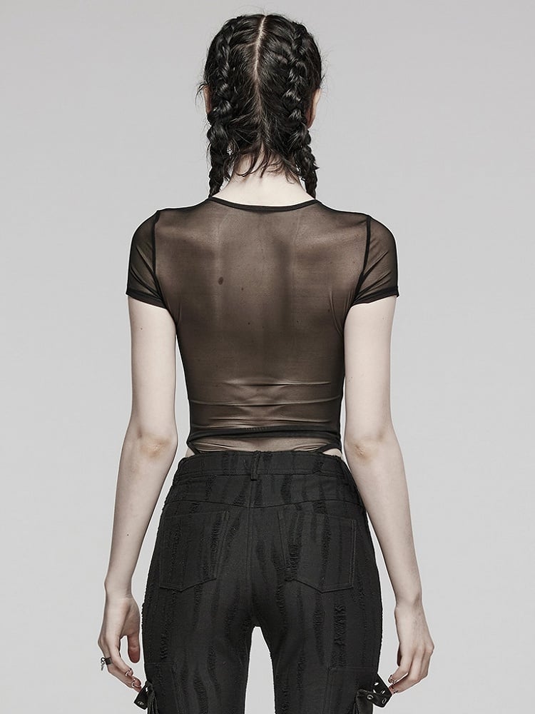 Black Punk Sexy Mesh Bodysuit