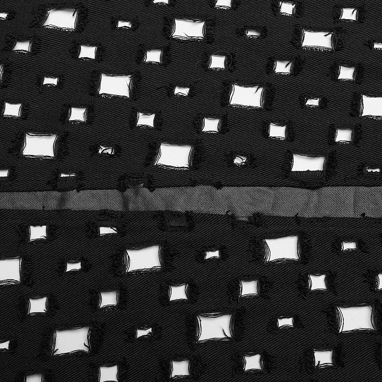 Black Punk Cross Hollowed Slit Skirt