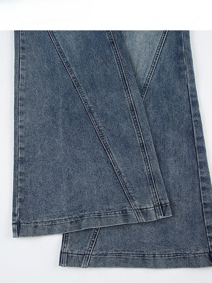 Blue Low Waist Flare Silhouette Jeans