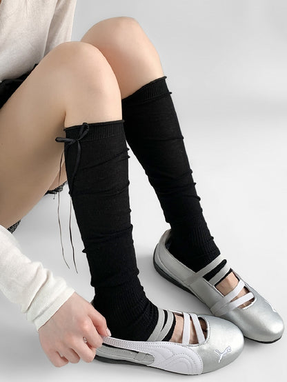 7 Color Options Self-tie Bowknot Leg Sleeves