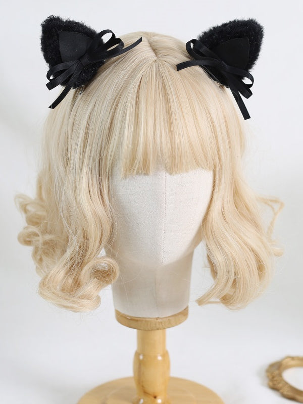 5 Colors A Pair of Plush Kitty Ear Hairclips