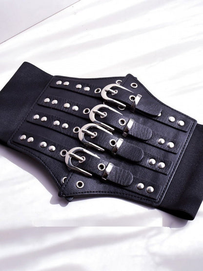 Black Gothic Punk Corset Belt