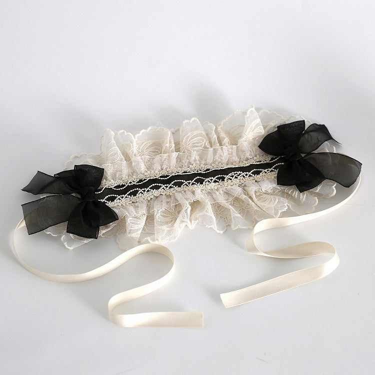 9 Color Options Sweet Lolita Bowknot Details Ruffled Hairband