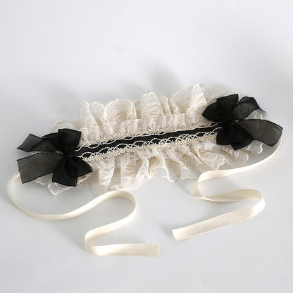 9 Color Options Sweet Lolita Bowknot Details Ruffled Hairband