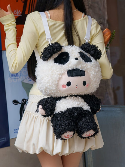 Black&White 38cm Plush Panda Backpack Detachable Shoulder Straps