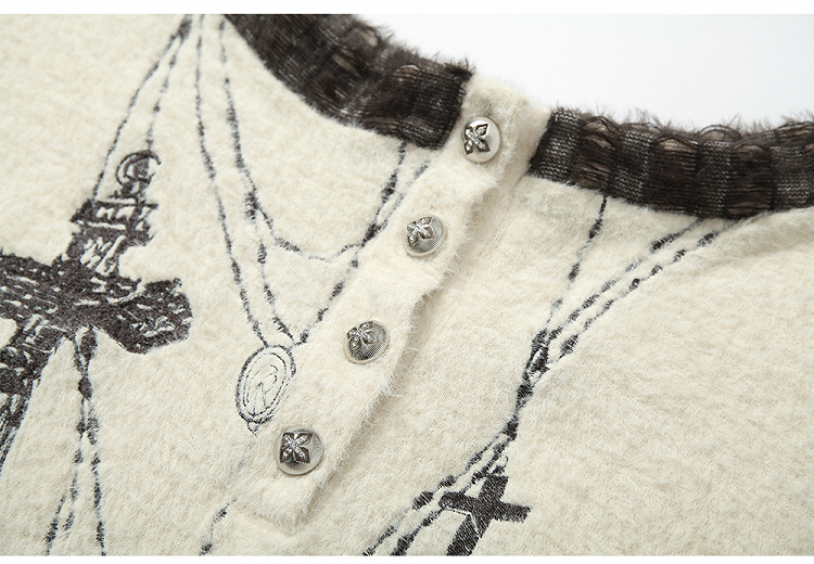 Off-the-shoulder Cross Embroidery Apricot Top with Scarf