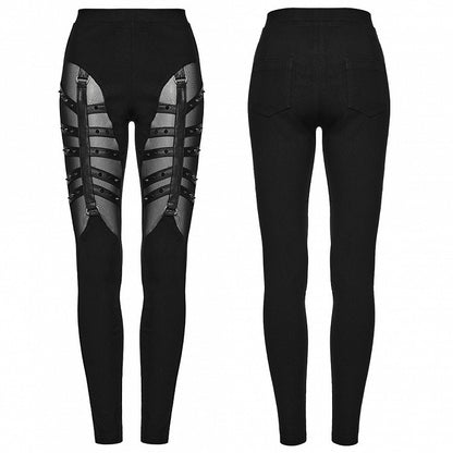 Black Punk Hollow Leggings
