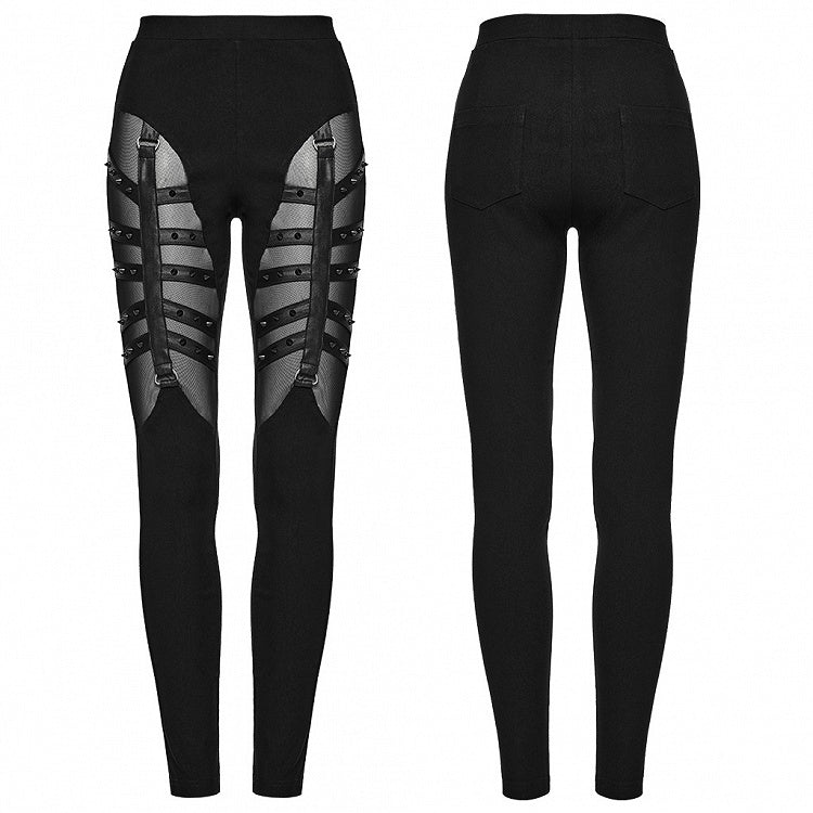 Black Punk Hollow Leggings
