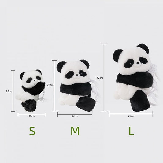 Black And White Cute Panda Plush Backpack Crossbody Bag Small/Middle/Large Size