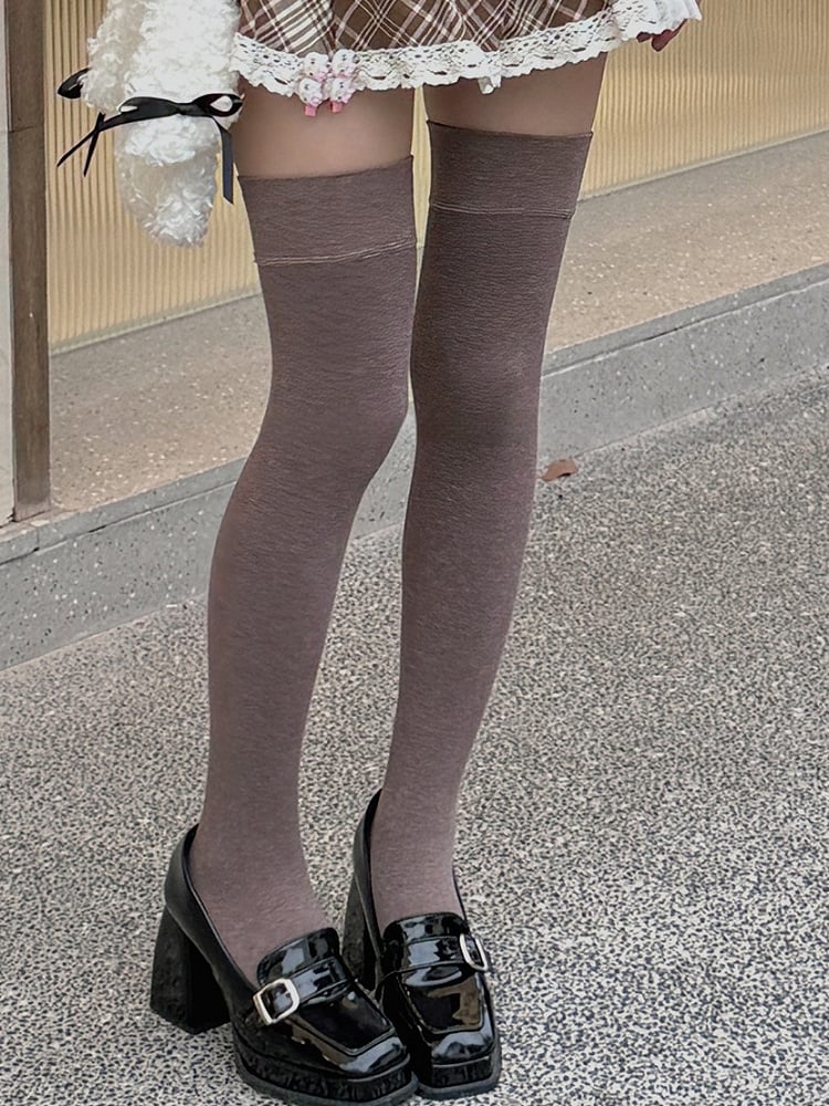 Off-white/Black/Dark Grey/Grey/Coffee Paw Thicken Overknee Stockings