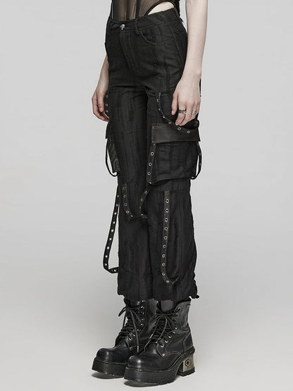 Black Cool Techwear Trousers