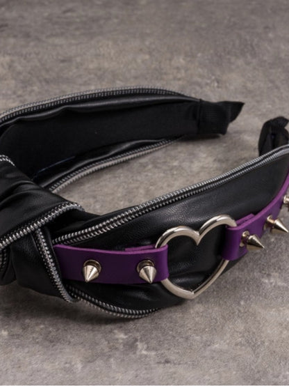 Black And Purple Gothic Knot Buckle Decorated Studs Design KC