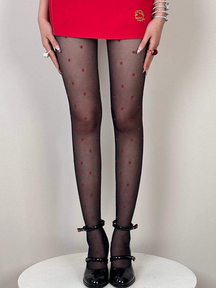 4 Color Options Bittersweet Heart Details Tights