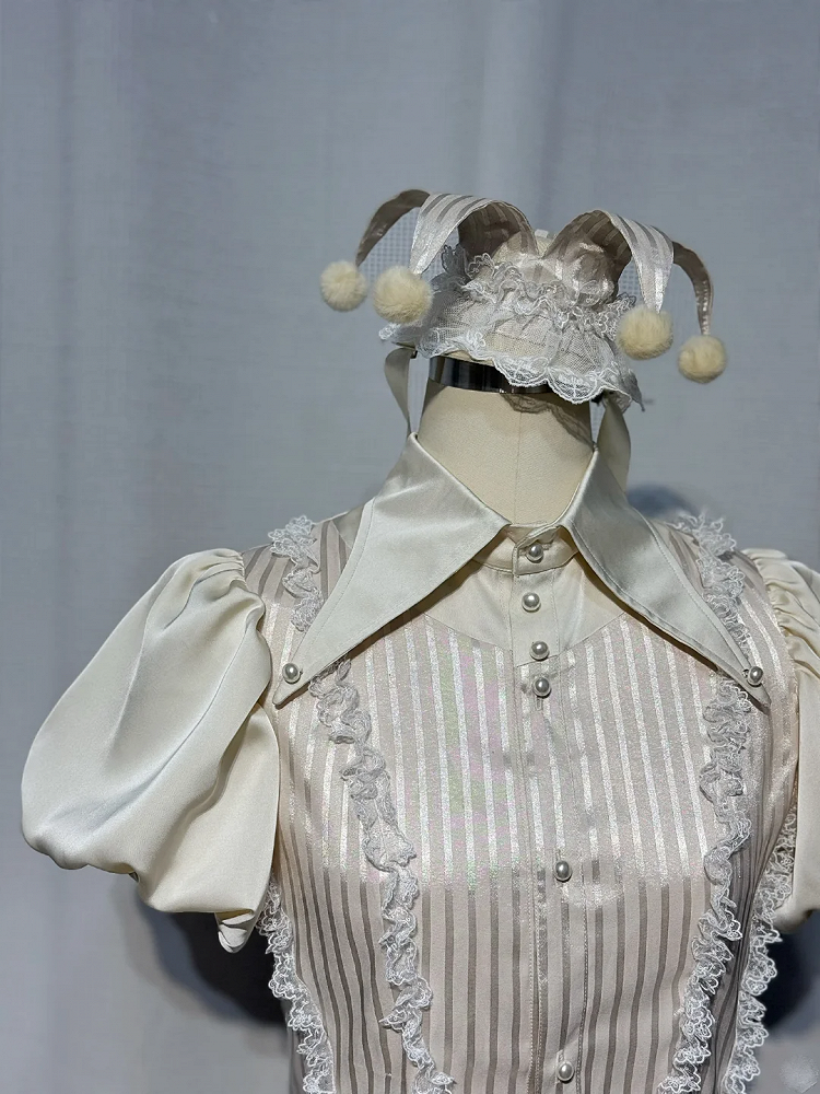 Black / Apricot Circus Clown Mini Hat