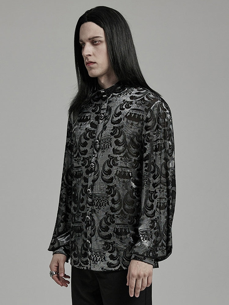 Black and Gray Goth Men's Shirt