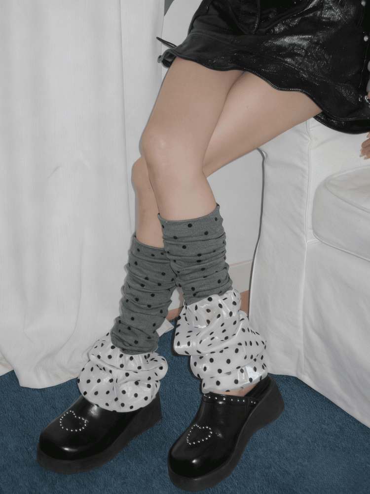 2 Color Options Polka-dot Pattern Color-Block Leg Warmers