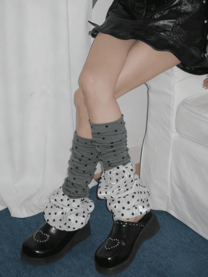 2 Color Options Polka-dot Pattern Color-Block Leg Warmers
